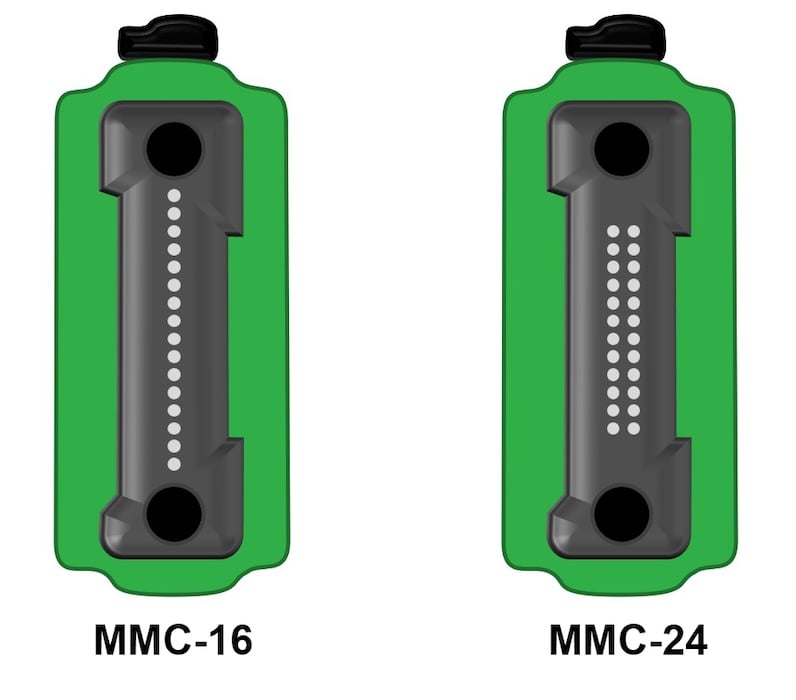 VSFF MMC-16 and MMC-24 connectors.